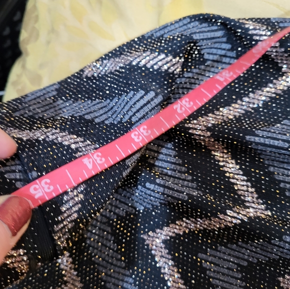 Studio One New York Metallic Chevron Cocktail Dress sz 8 - Picture 3 of 5